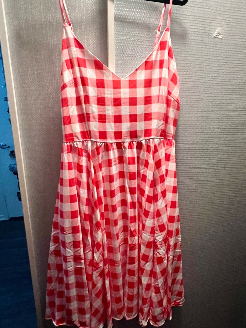 Pinup Couture Red and White Gingham Midi Dress